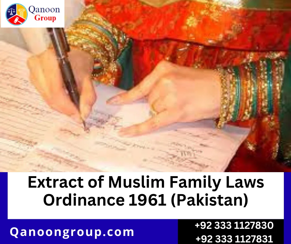 Muslim Family Laws Ordinance 1961 Pakistan legal framework