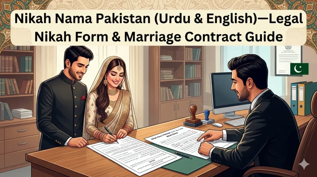 English & Urdu Nikah Nama in Pakistan, bilingual Islamic marriage contract